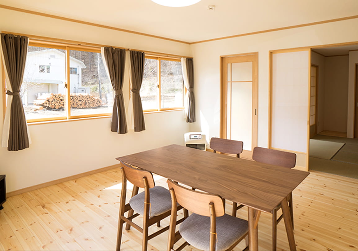 移住体験施設のリビングルームの写真