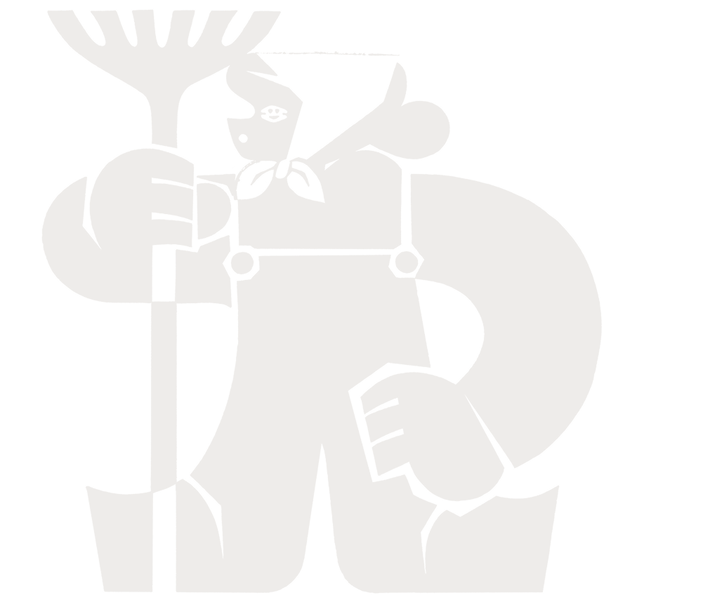 鍬を持った人のイラスト