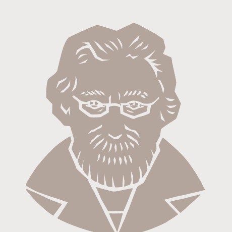 ミヒャエル・エンデのバストアップの似顔絵