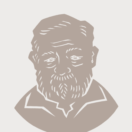 C.W.ニコルのバストアップの似顔絵