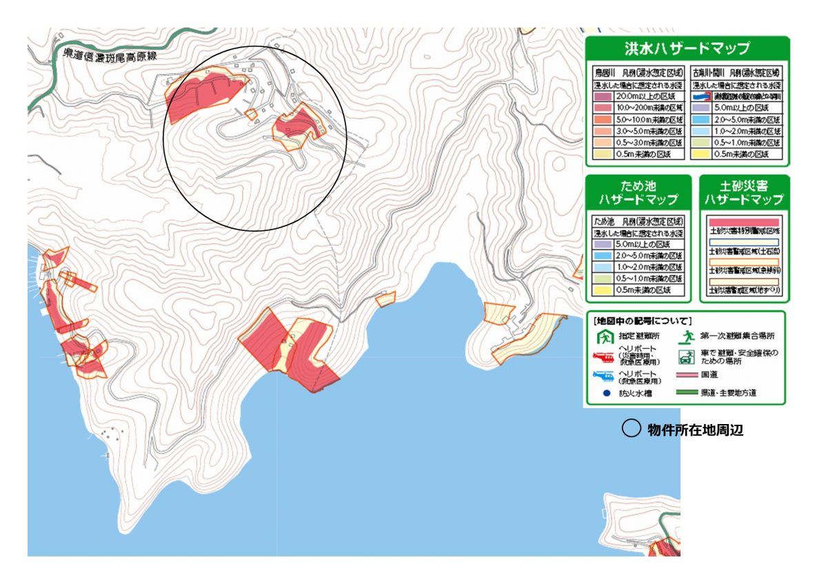 【町有地】　野尻湖周辺の自然に囲まれた別荘地Z-7のハザードマップ