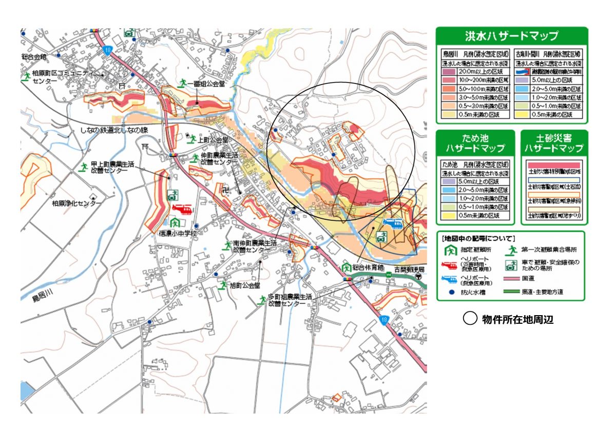 生活に便利な団地内♪☆古間【土地-２】のハザードマップ