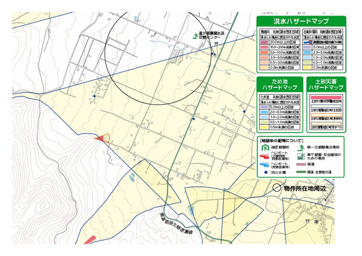 開けた森の中の広大な土地☆大井【土地ｰ4】のハザードマップ